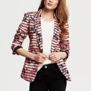 Banana Republic Floral Striped One Button Blazer